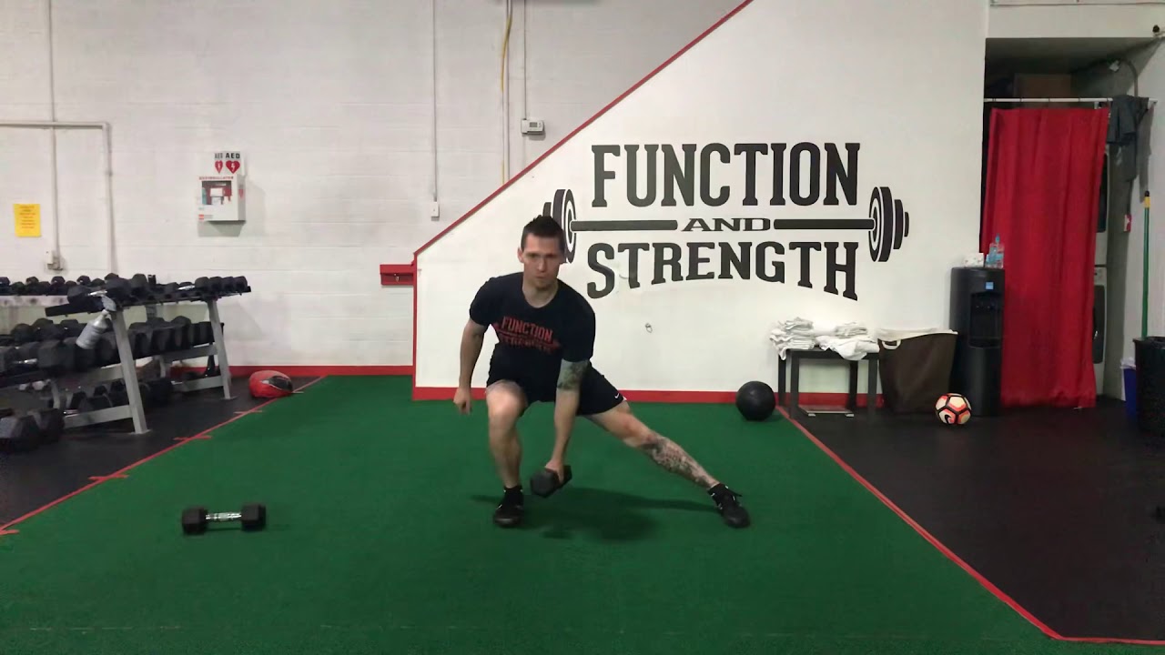 Single arm dumbbell lateral lunge - YouTube