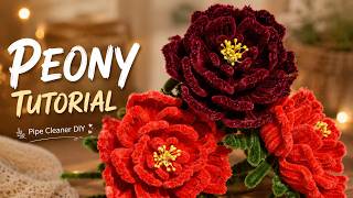 Pipe Cleaner Peony Tutorial ❤️ Easy Handmade Flower DIY for beginners