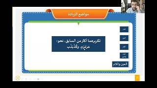 صورة الدرس السادس من شرح كتاب "تصريف الأسماء والأفعال" - مواضع زيادة الألف والواو والياء