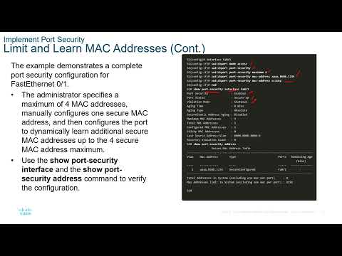 CCNA2-SRWEv7 - Lecture Module 11 - Switch Security Configuration