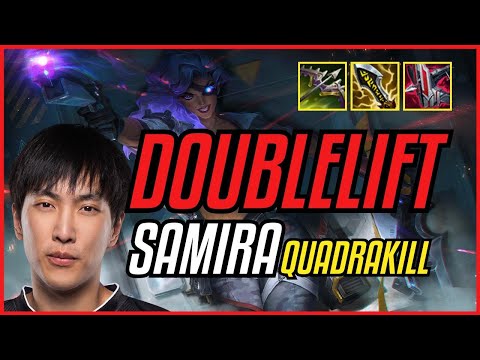 DOUBLELIFT - SAMIRA vs EZREAL ADC - NA MASTER - PATCH 11.10 QUADRAKILL