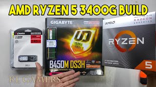Video thumbnail for AMD Ryzen 5 3400G GIGABYTE B450M DS3H Simple Desktop PC Build by KL Gamers
