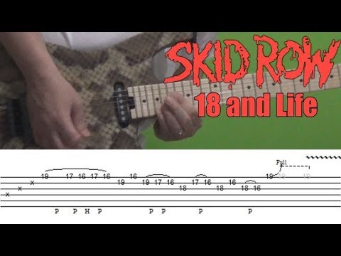 Skid Row - 18 and Life (Guitar Solo) Lesson with Tabs!