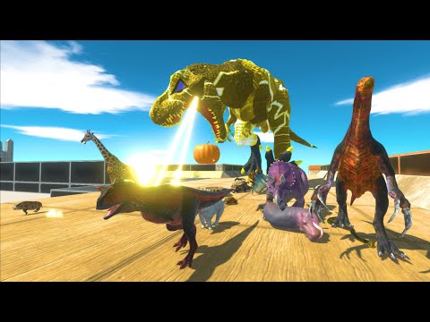 Escape Race🔥Electro T-rex Dinosaur🦖Dinosaurs & ALL Units-Animal Revolt Battle Simulator