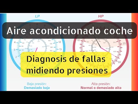 Diagnosis del aire acondicionado del coche midiendo presiones