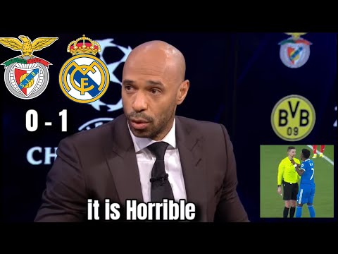 Thierry Henry Reacts in Shock 😱 Vinícius Júnior Incident | Benfica 0-1 Real Madrid