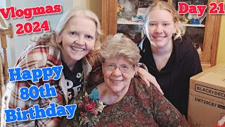 Vlogmas Day 21, Christmas at the Brewers, & A Surprise 80th Birthday Party for Diane