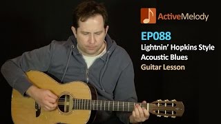 Lightnin&#39; Hopkins Guitar Lesson - Acoustic Blues (with a pick) - EP088