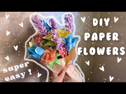 DIY  PAPER FLOWER BOUQUET 💐 fun things to do when you're bored   !!