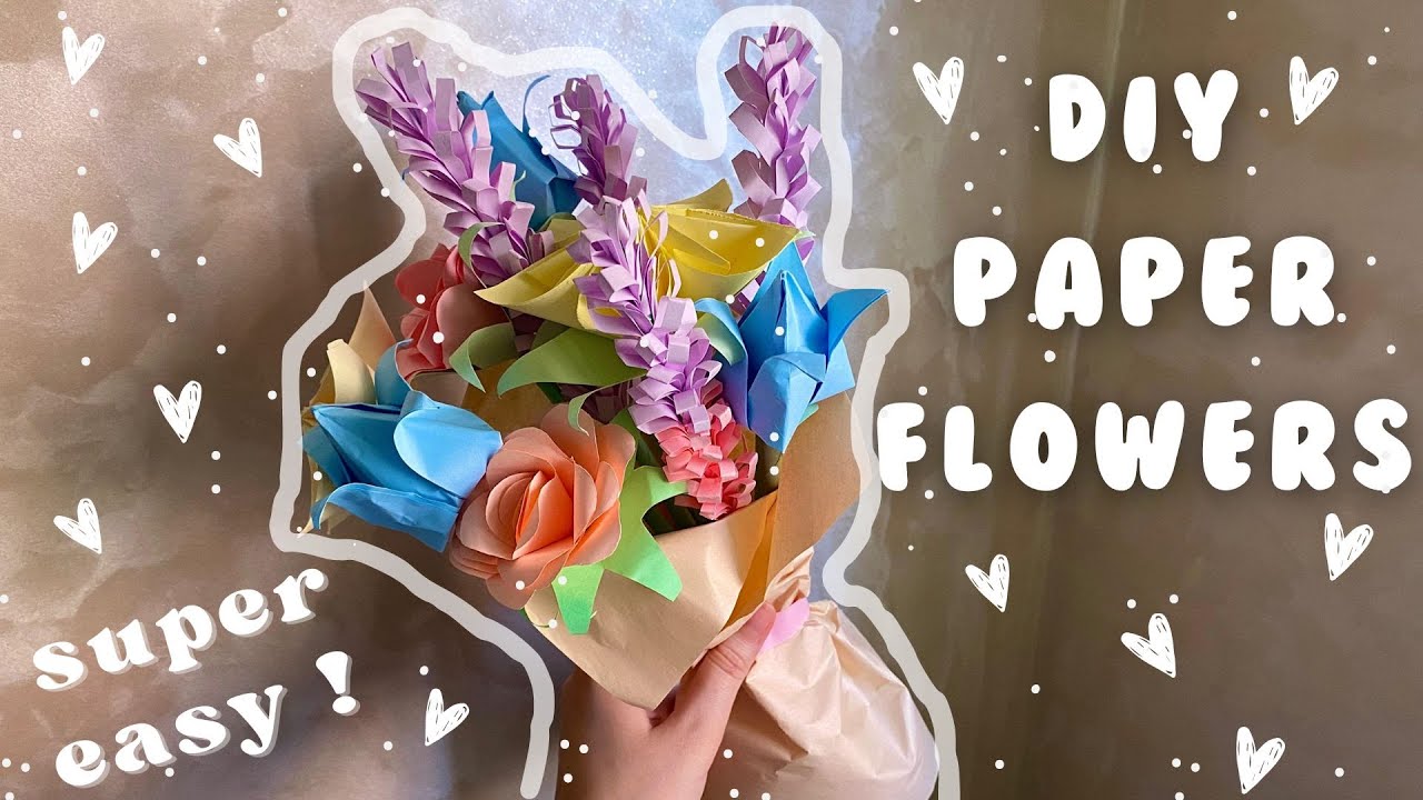 DIY  PAPER FLOWER BOUQUET 💐 fun things to do when you're bored   !!