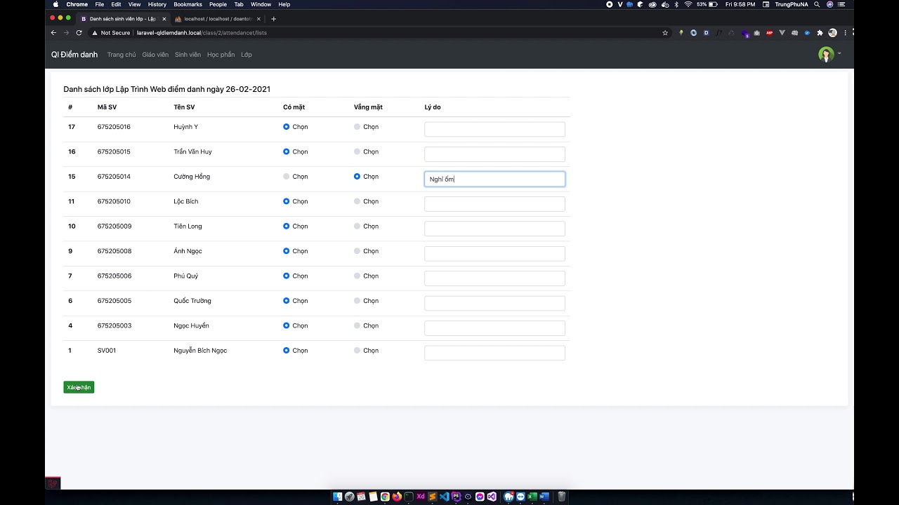Đồ án - Quản lý điểm danh - Làm thuê đồ án