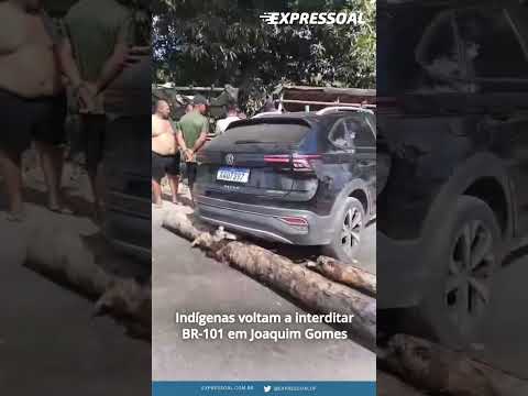 Indígenas voltam a interditar BR-101 em Joaquim Gomes