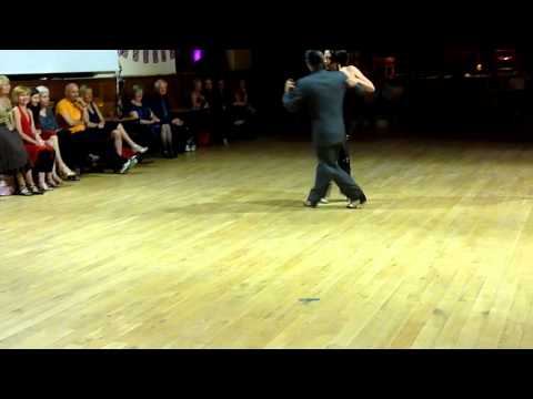  Pablo Nievas  and  Valeria Zunino  are  dancing  to  a  milonga  at  England International Tango Festival  in  2012