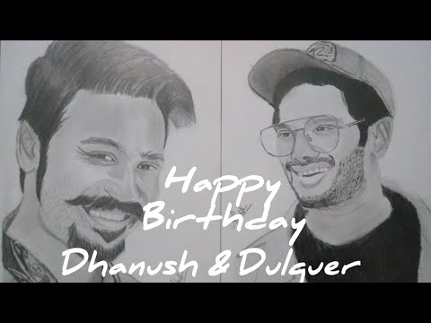 Dulquer salmaan | Dhanush | Pencil Sketch| Birthday Special Sketch