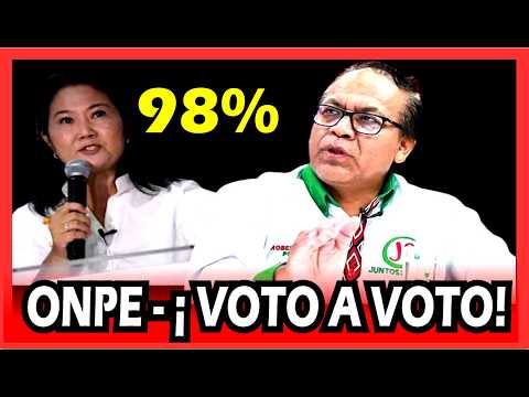 ÚLTIMO MENSAJE DE ROBERTO SANCHEZ! ÚLTIMOS RESULTADOS ONPE AL 98 % VOTO A VOTO