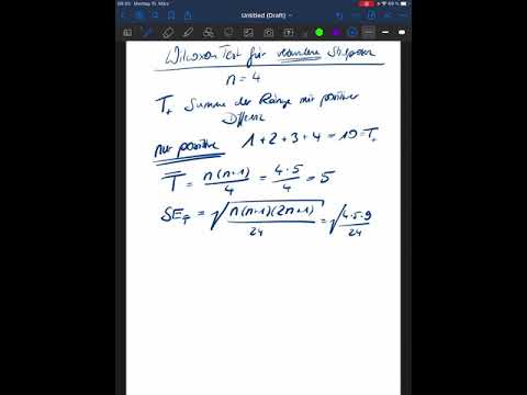 Wilcoxon-Test für verbundene Stichproben bei n=4