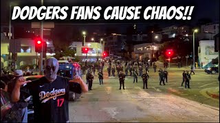 Dodgers fans cause Chaos In the streets of LA - 2024 World series Champs!! #dodgers #vlog #mlb