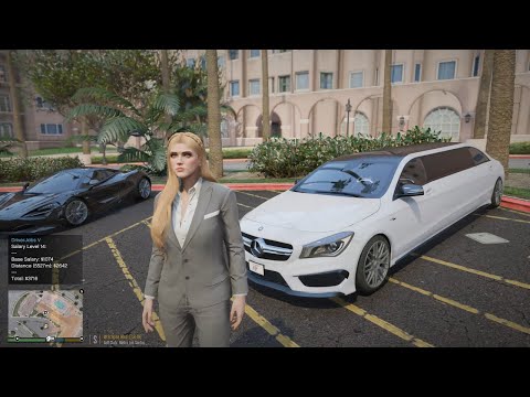 Gta 5 Going To Work As Female Driver | VIP Pick Up in CLA 45 AMG Limousine