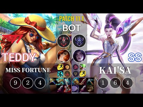 T1 Teddy Miss Fortune vs SS Kai'Sa Bot - KR Patch 11.1