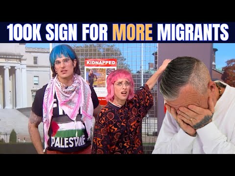 100K sign for MORE MIGRANTS