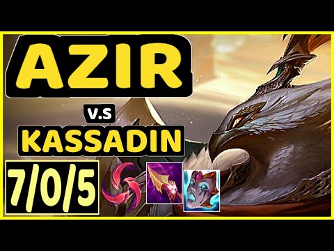 AZIR vs KASSADIN - 7/0/5 KDA MID GAMEPLAY - EUW Ranked MASTER