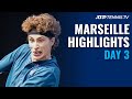 Humbert vs Tsonga All-French Battle; Khachanov, Sinner In Action | Marseille 2021 Highlights Day 3
