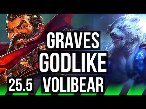 GRAVES vs VOLIBEAR (JGL) | 12/1/8, Godlike | KR Master | 25.5