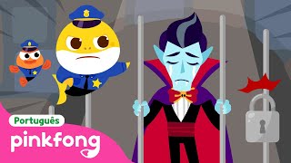 Policial Bebê Tubarão vs Monstros🧙‍♀️🧛‍♂️👻 | Halloween Divertido 🎃 | Pinkfong! Canções para Crianças