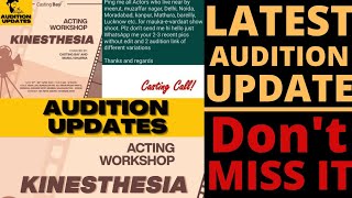 Latest Audition Update | New Workshop By Casting Bay | Audition |
