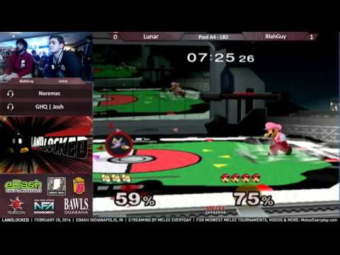 Landlocked - Lunar (Fox) vs. BlahGuy (Luigi) - Melee - Pool A4, LR2
