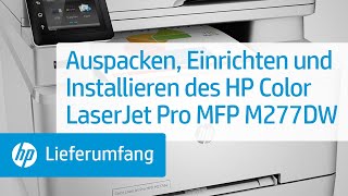 Auspacken, Einrichten und Installieren des HP Color LaserJet Pro MFP M277DW