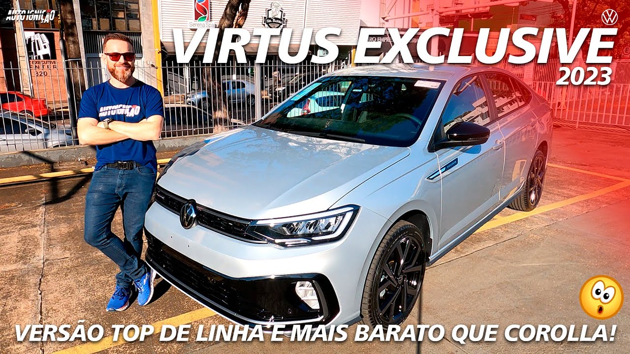 NOVO VW VIRTUS EXCLUSIVE 2023 - Com Motor Turbo e Mais Barato que Toyota Corolla!