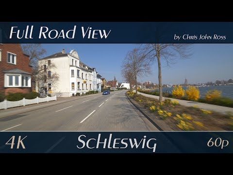 Schleswig, Germany: Gottorfer Damm, Schleistraße, Domziegelhof - 4K (UHD/2160p/60p) Video