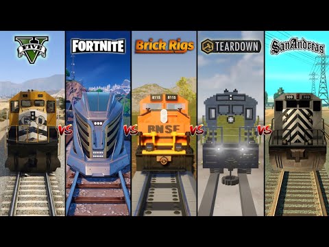 GTA 5 Train vs Fortnite Train vs Teardown Train vs Brick Rigs vs GTA San Andreas - WHICH IS BEST?