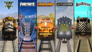 GTA 5 Train vs Fortnite Train vs Teardown Train vs Brick Rigs vs GTA San Andreas - WHICH IS BEST?