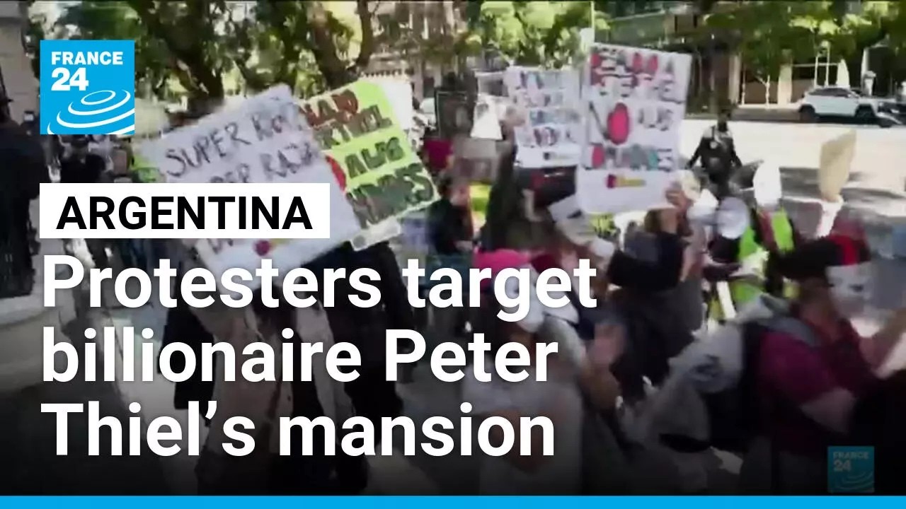 Argentines march on Peter Thiel's mansion • FRANCE 24 English