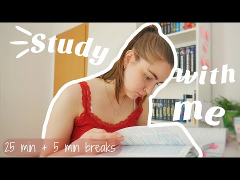 Real Time 2 Hours Study With Me // 25 minutes + 5 minute breaks (background noises)