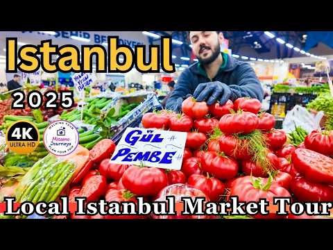 Istanbul 4K Walking Tour Weekly Market | Pazartürk Bahçeşehir | Fresh Foods, Fruits & Local Culture
