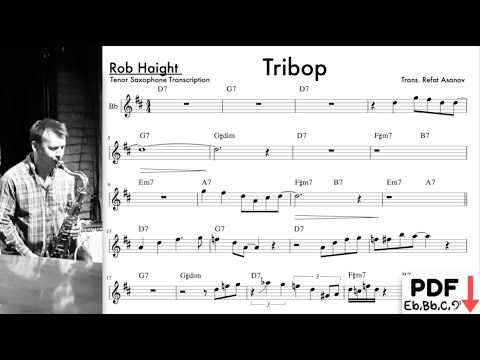 Rob Haight - "Tribop" (C Blues) Insane Tenor Saxophone Transcription