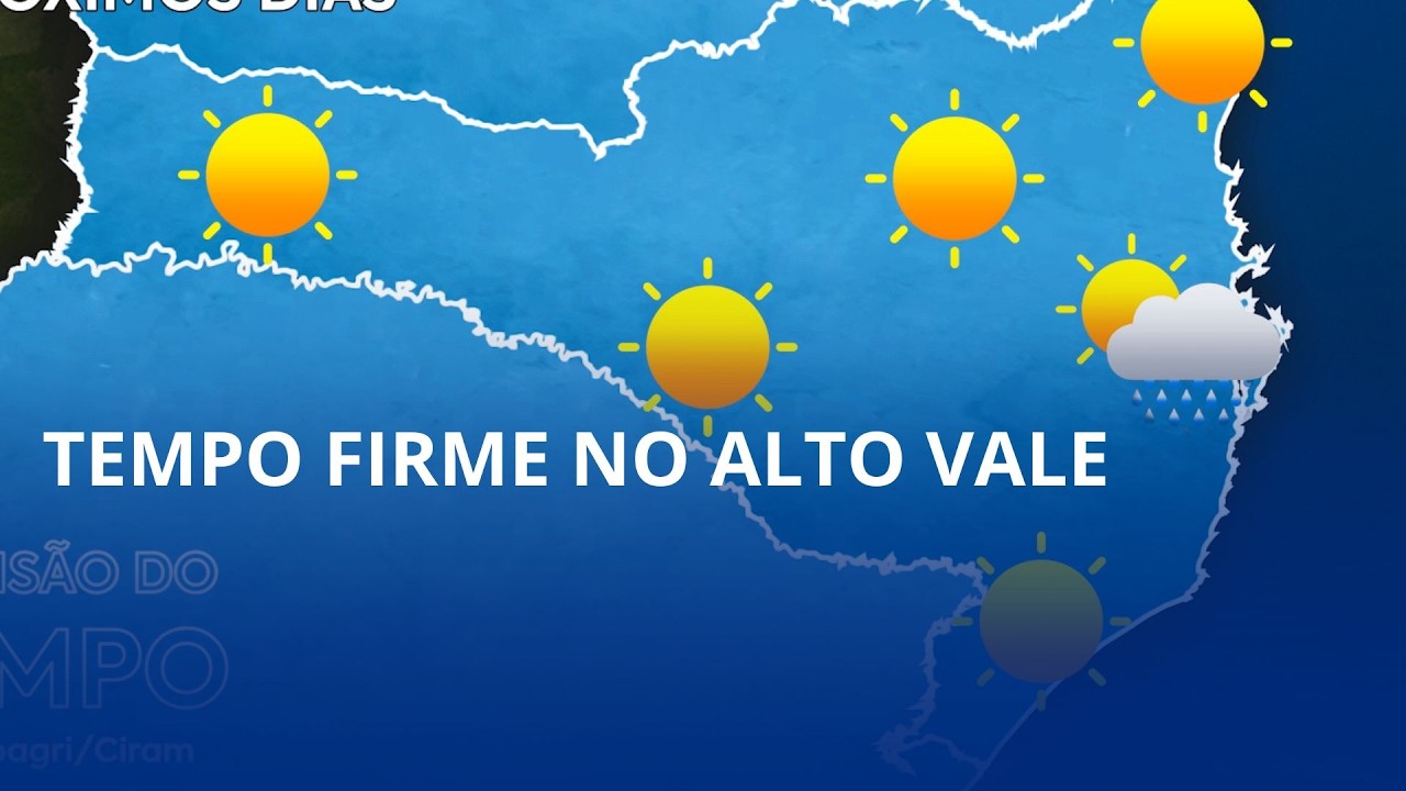 O tempo se mantém firme nos próximos dias