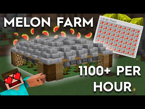 Shulkercraft - Minecraft Automatic Melon Farm - Easy 1100+ Melons per Hour - 1.16/1.15