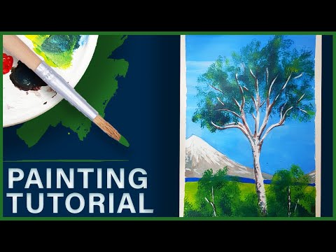How To Paint A Birch Tree | Acrylic Painting Tutorial - Beginners