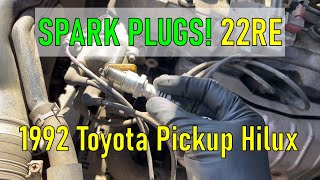 How to replace SPARK PLUGS on a 1989-1995 Toyota Pickup 22RE!