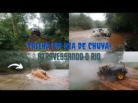 TRILHA EM CONDOR RS - ATRAVESSANDO O RIO NA CHUVA!