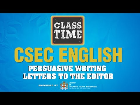 CSEC English Persuasive Writing Letters to the Editor February 16 2021