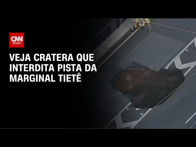 Cratera profunda surge na Marginal Tietê e interdita pista central | CNN NOVO DIA