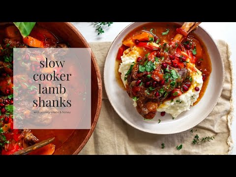 Slow Cooker Lamb Shanks with pomegranate & honey