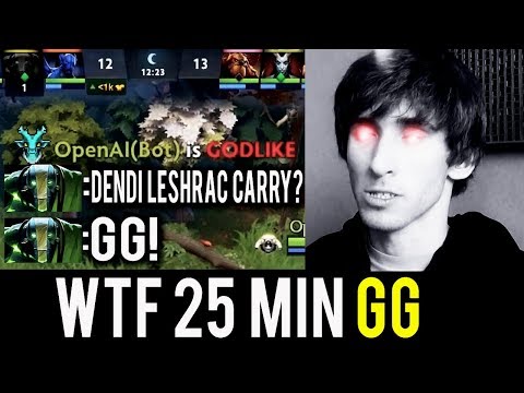 NaVi Dendi WTF 12 Min Godlike 25 Min GG Leshrac He is Not Support - He CARRY OPEN AI BOT ! Dota 2