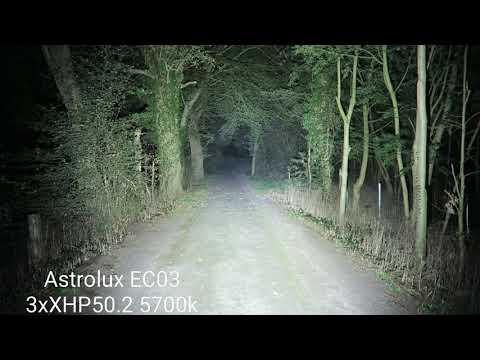 Astrolux EC03 3xXHP50.2 5700k 6700 Lumen - Astrolux FT03 Mini XHP50.2 6500k  4200 Lumen comparison