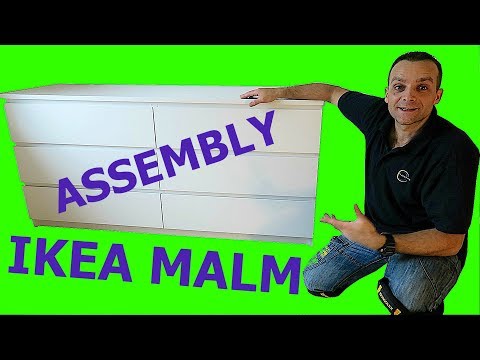 Part of a video titled IKEA MALM 6 Chest of drawers Assembly - YouTube